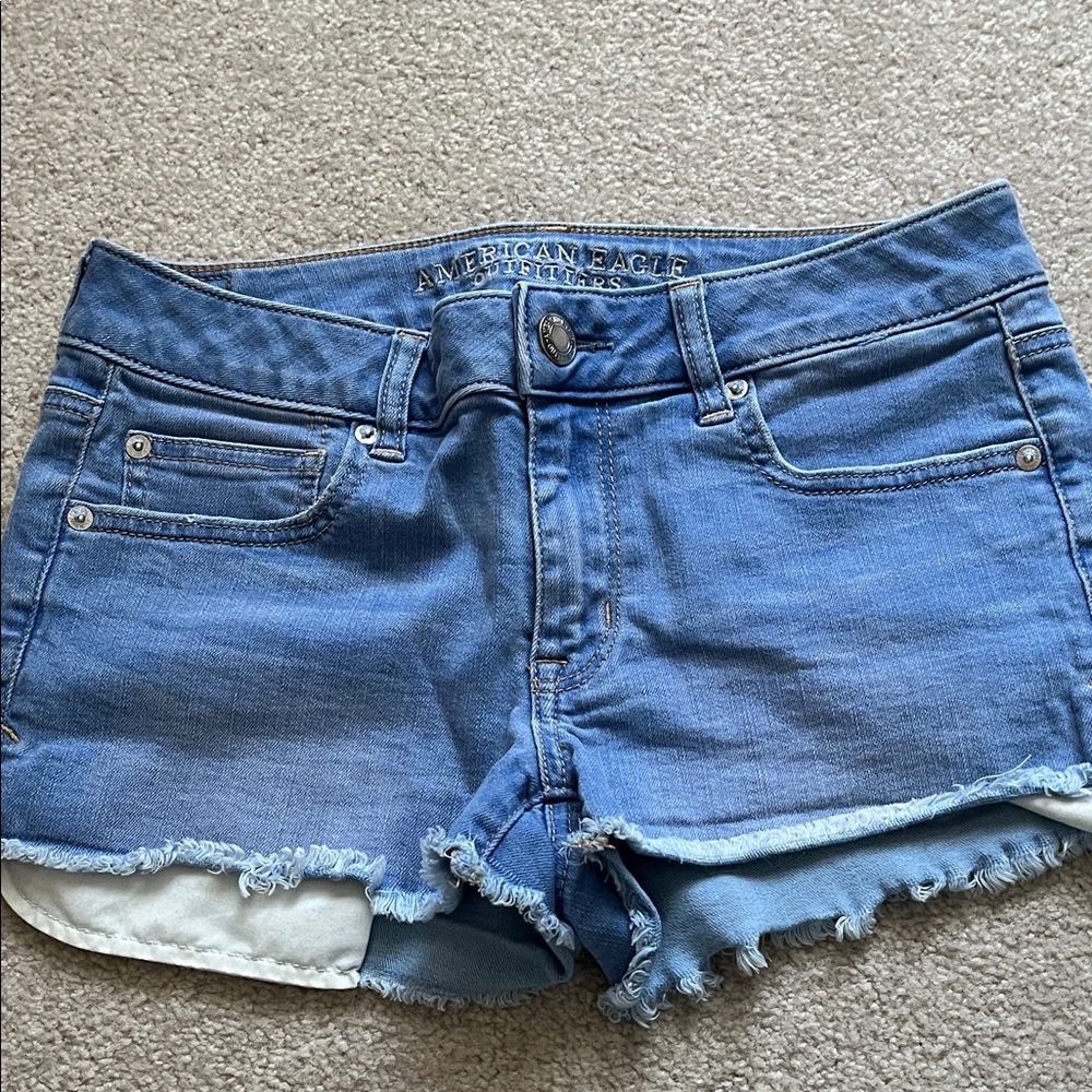 AEO Denim Shortie shorts